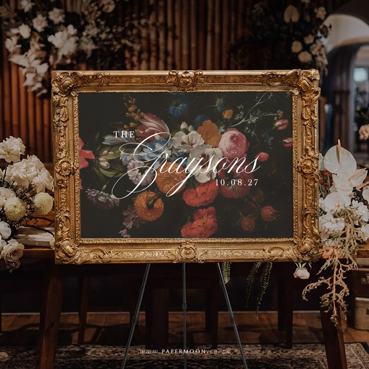 Still Life Floral Welcome Sign